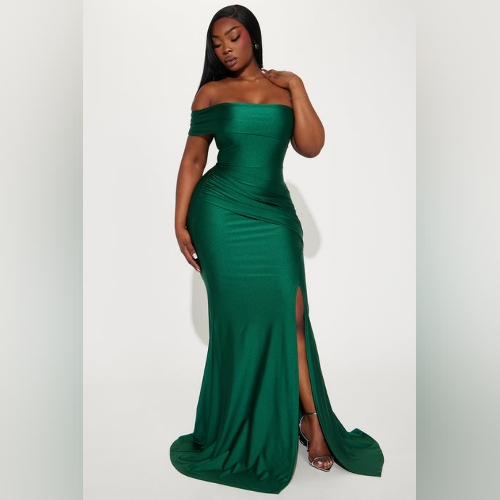 Fashion Nova Save A Dance Maxi Dress - Hunter Size S